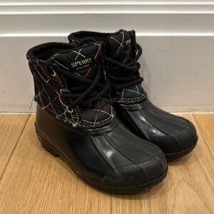 Sperry Kids Black Quilted Rain Boots